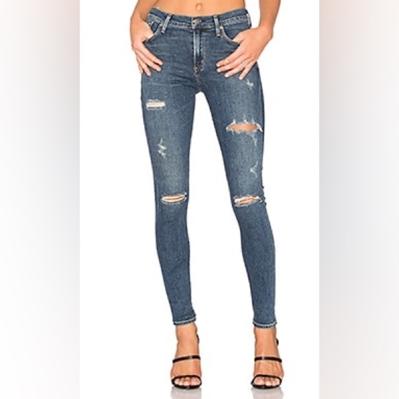 Agolde Distressed Skinny Jeans Size 24 - Picture 1 of 15